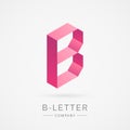 Bright isometric B letter