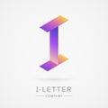 Bright isometric I letter