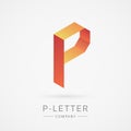 Bright isometric P letter