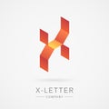 Bright isometric X letter