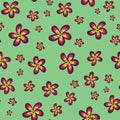 A bright joyful floral seamless vector pattern