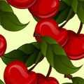 Bright jucy fresh cherry fruit vector. Cherries Royalty Free Stock Photo