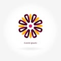 Bright, juicy beautiful circular logo for boutique, flower shop, business, interior. Company mark, emblem, element. Simple.