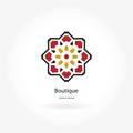 Bright juicy beautiful circular logotype. Logo for boutique, sweets. Company mark, emblem, element. Simple geometric mandala logo