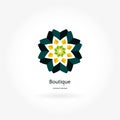 Bright juicy beautiful circular logotype. Logo for boutique, sweets. Company mark, emblem, element. Simple geometric mandala logo