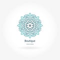 Bright juicy beautiful circular logotype. Logo for boutique, sweets. Company mark, emblem, element. Simple geometric mandala logo