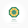 Bright juicy beautiful circular logotype. Logo for boutique, sweets. Company mark, emblem, element. Simple geometric mandala logo