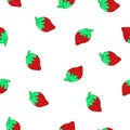 Bright and juicy seamless strawberry pattern. Sweet red strawberry pattern. Vector. Illustration.