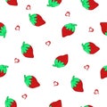 Bright and juicy seamless strawberry pattern. Sweet red strawberry pattern. Vector. Illustration.