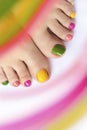 Bright juicy summer pedicure