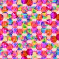 Bright kaleidoscope, montage polka dot abstract grunge colorful splashes texture watercolor seamless pattern design in pink Royalty Free Stock Photo