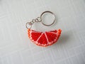 Bright key chain on a white