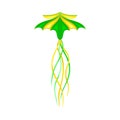 Bright Kite as Tethered Craft with Wing Surface and Tail Vector Illustration