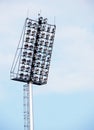 Bright large tall outdoor stadium spotlights