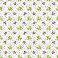 Bright leaves and colored spots on a white background, seamless pattern Royalty Free Stock Photo