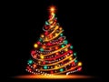 bright LED Christmas tree lights Royalty Free Stock Photo