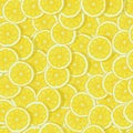 Bright lemon slices seamless pattern