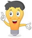 Bright Light Bulb Character Royalty Free Stock Photo