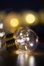 Bright light bulb electric lamp close up Royalty Free Stock Photo