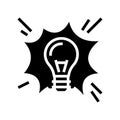 bright light bulb glyph icon vector illustration Royalty Free Stock Photo