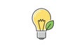 Bright light bulb with green leaf inside symbolizing eco-friendly energy and sustainable innovation ideas for future technology Royalty Free Stock Photo