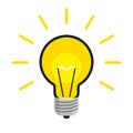 Bright Light Bulb Icon Isolated on White background Royalty Free Stock Photo