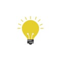 Bright light bulb idea icon flat style Royalty Free Stock Photo