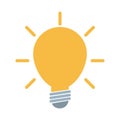 Bright light bulb isolated flat style icon Royalty Free Stock Photo