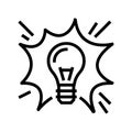 bright light bulb line icon vector illustration Royalty Free Stock Photo