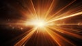 Bright light explosion background. Abstract golden bursting light ray with motion blur. Royalty Free Stock Photo