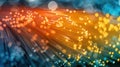 Fiber Optic Cables Transmitting Data and Light in a Network Communication Technology Royalty Free Stock Photo