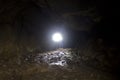 Bright Light Inside Lava Tube Cave Lighting Floor