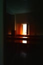 Bright light leak through room window backdrop Royalty Free Stock Photo