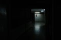 Bright light at the midway of horror corridor Royalty Free Stock Photo