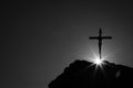 sky and clouds holy cross of jesus christ and ray of bright light Royalty Free Stock Photo