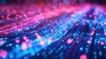 Abstract Pink and Blue Glowing Fiber Optic Cables Technology Background Royalty Free Stock Photo