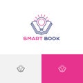 Bright Light Sun Lamp Book School Study Education Line Logo Royalty Free Stock Photo