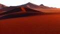 Bright light from the Sun in a sandy desert with red sand. Morning on an unknown desert planet. Fantasy world. Generated AI. Royalty Free Stock Photo