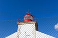 Bright Lighthouse against Blue Sky Background