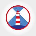 Bright Lighthouse Icon, Vector Illustration