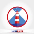Bright Lighthouse Icon, Vector Illustration