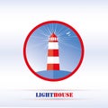 Bright Lighthouse Icon, Vector Illustration