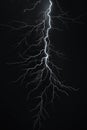 Bright lightning bolt in dark night sky Royalty Free Stock Photo
