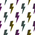 Bright lightning bolt seamless pattern fun design. Royalty Free Stock Photo