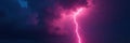Bright lightning strike cuts through heavy dark clouds, intense light, bright light, dramatic, night Royalty Free Stock Photo