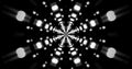 Bright lights create a tunnel effect in a dynamic black background Royalty Free Stock Photo