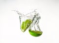 Lime in water and beautiful spray