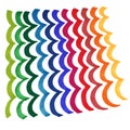 Bright lines marker drawn with felt-tip pen curve wavy meaningless zigzag rainbow