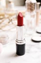 Bright lipstick on dressing table Royalty Free Stock Photo