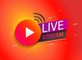 Bright live stream symbol,banner with play button. Royalty Free Stock Photo